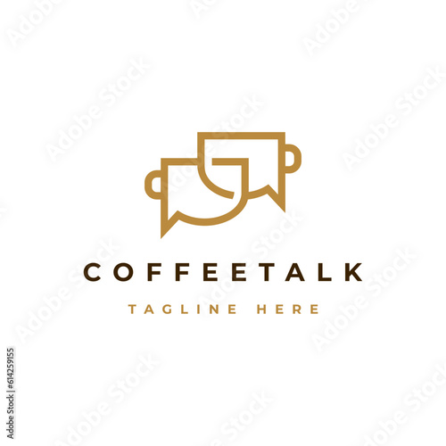 coffee talk logo design vector