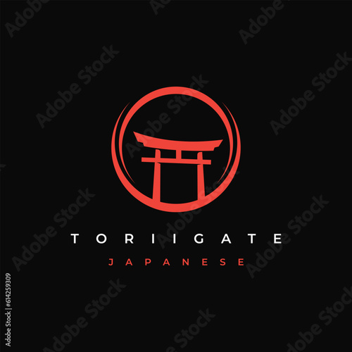 Torii gate logo design. Japanese traditional gate logo design inspiration