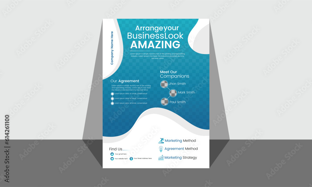 Free vector hand drawn flat design business flyer. Free vector hand drawn flat design business flyer.