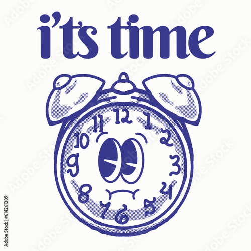 I'ts Time With Clock Groovy Character Design
