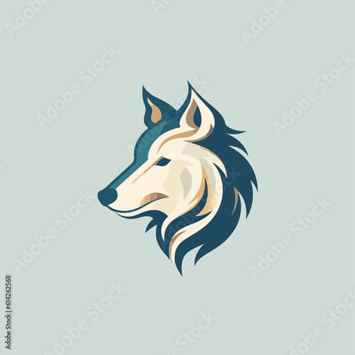 2D wolf illustration in logo, doodle style. Concept, art. Design element for logo, poster, card, banner, emblem, t shirt. Vector illustration   © Alexey