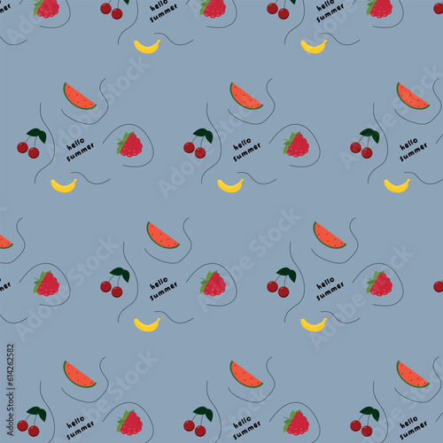 seamless pattern with fruits. vector illustration