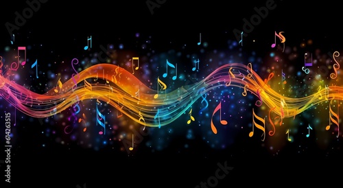 abstract background, colored musical score, instrument, concert, entertainment photo