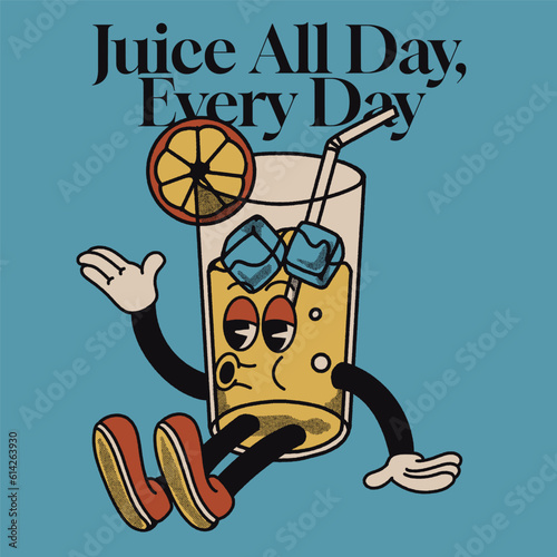 Juice all Day, Every Day With Juice Groovy Character Design