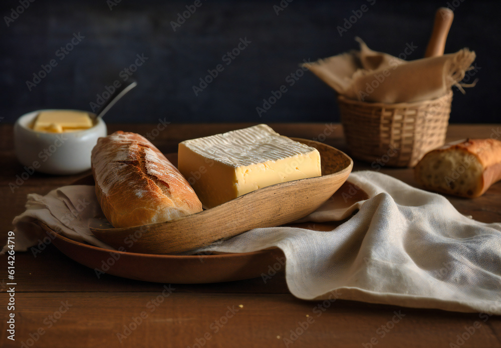 fresh artisan bread butter