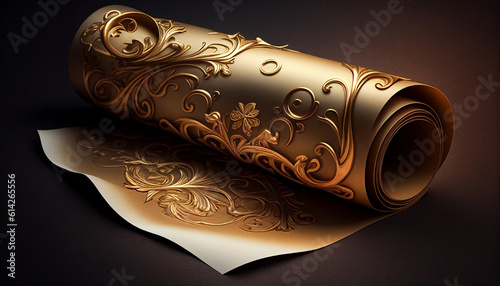 Royal parchment gold scroll paper