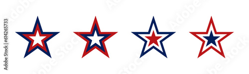 USA star icon set