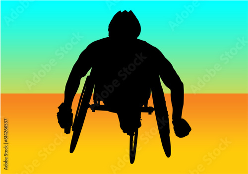 bici, silueta, carrera, hombre, atleta, paralimpico