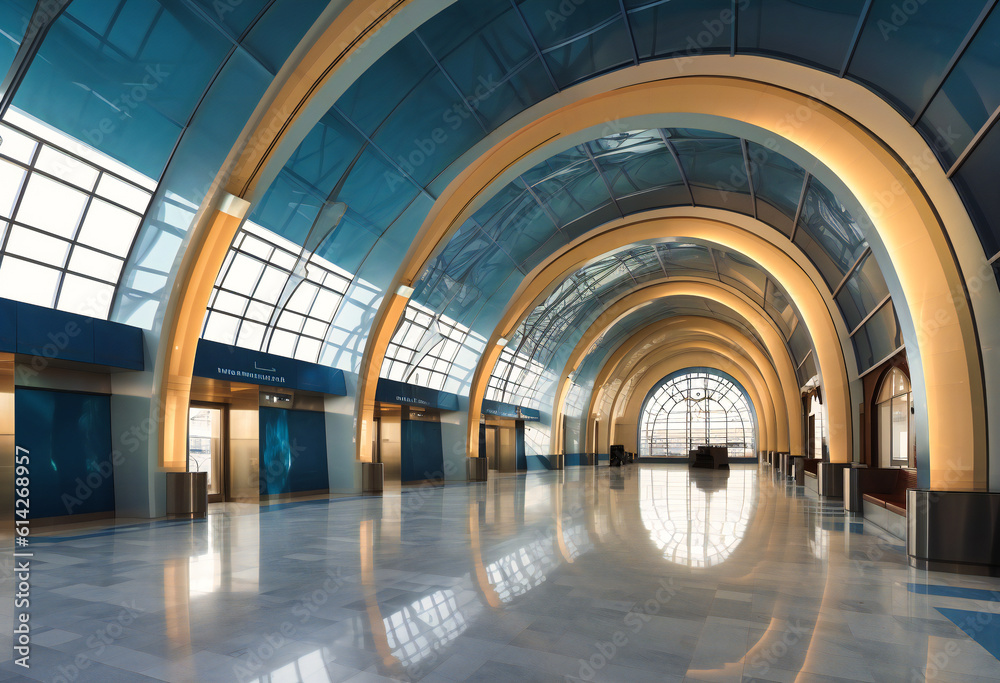 the ceiling of the airport