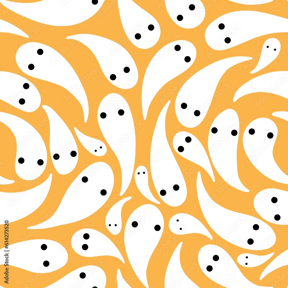 Halloween ghost seamless pattern for wrapping paper and linens and fabrics and kids clothes print Halloween ghost seamless pattern for wrapping paper and linens and fabrics and kids clothes print