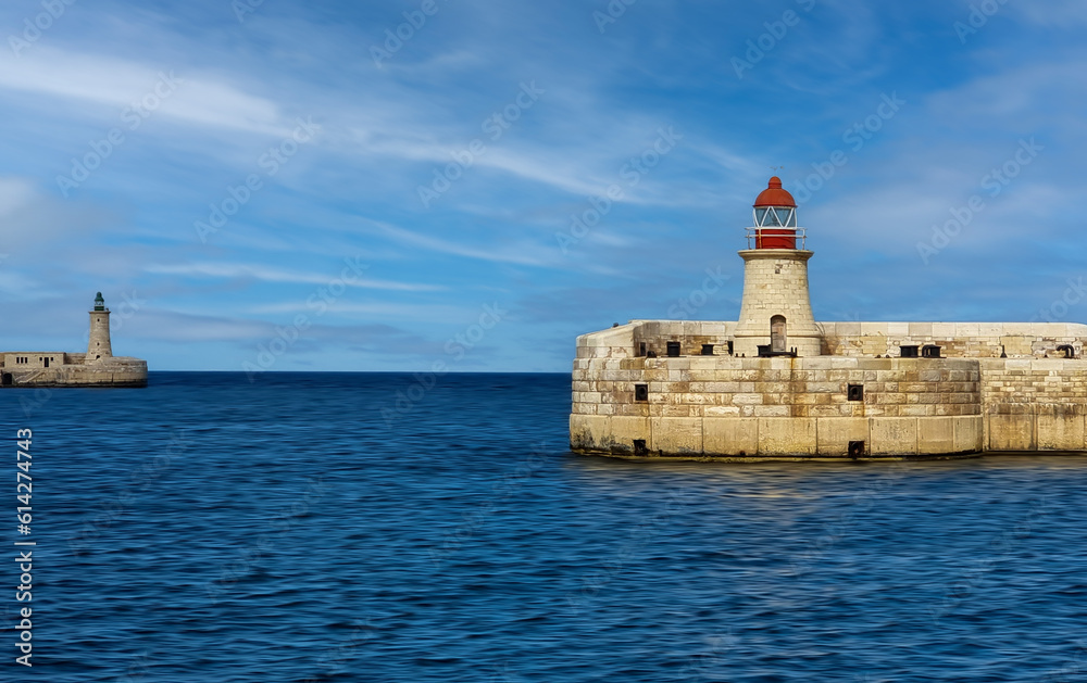 lighthouse on the island of island Malta