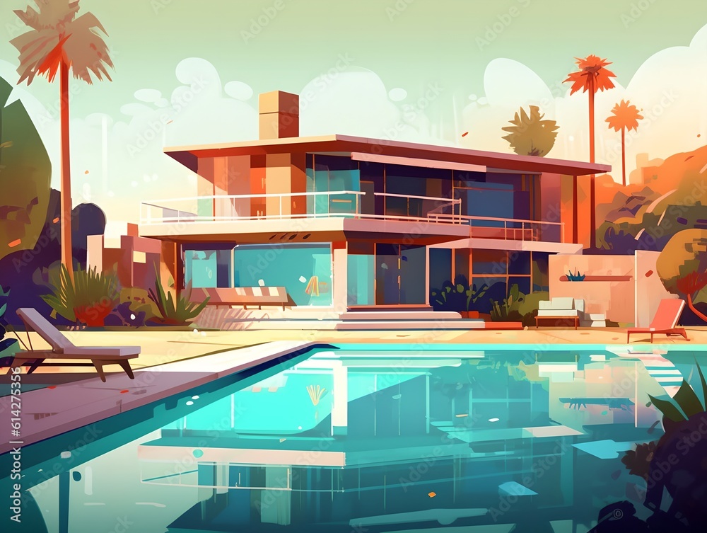 Fototapeta premium Beach house, generative AI