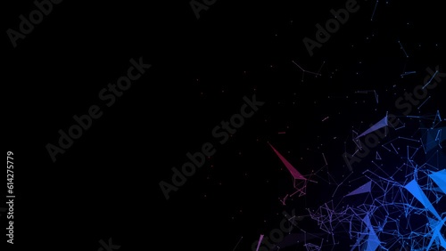 Abstract technology big data background concept, metaverse. Motion of digital data flow. The concept of science, space and biology. Animation of seamless loop. Molecular structure neuron composition