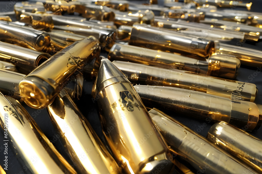 Naklejka premium Industry Of War: Endless Modern Day Bullet Ammunition For Battles Out Of The Industrial Complex