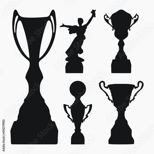 Silhouettes of cups for awarding the achievements of the winners.
