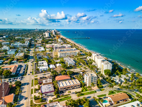 Aerial photo Deerfield Beach Florida coastline photo
