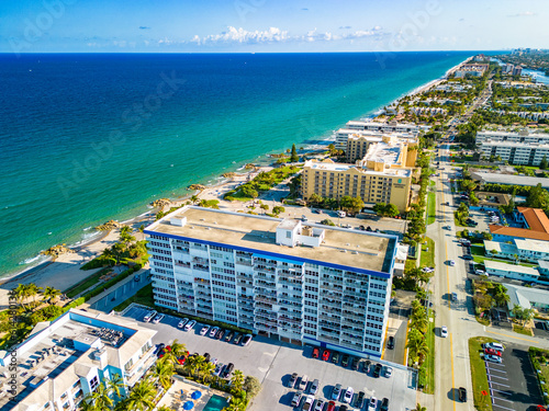 Aerial photo Deerfield Beach Florida coastline photo