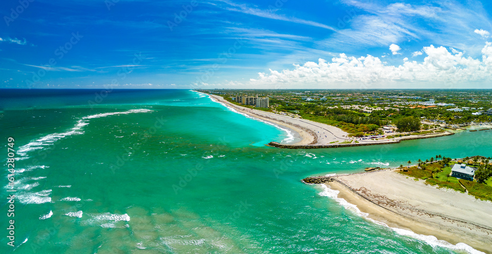 DuBois Park, Jupiter Beach and inlet, areal views, Florida