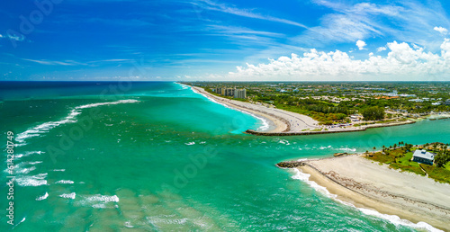 DuBois Park, Jupiter Beach and inlet, areal views, Florida photo