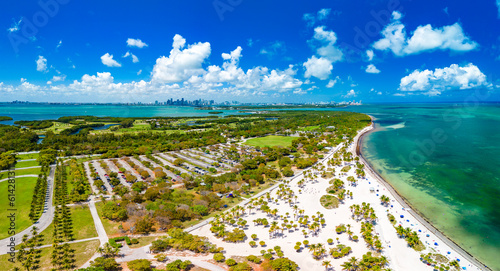 Beautiful Crandon Park beach in Key Biscayne in Miami photo