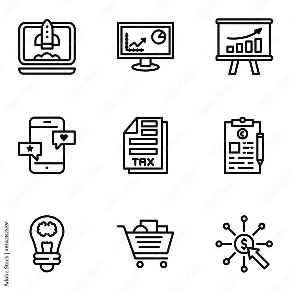 Set of Digital Marketing Thin Line Icons - EDITABLE STROKE - EPS Vector Set of Digital Marketing Thin Line Icons - EDITABLE STROKE - EPS Vector
