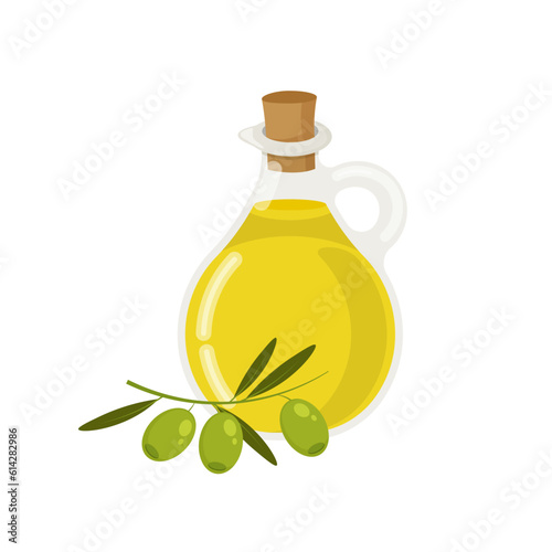 Fotografia Olive oil glass bottle