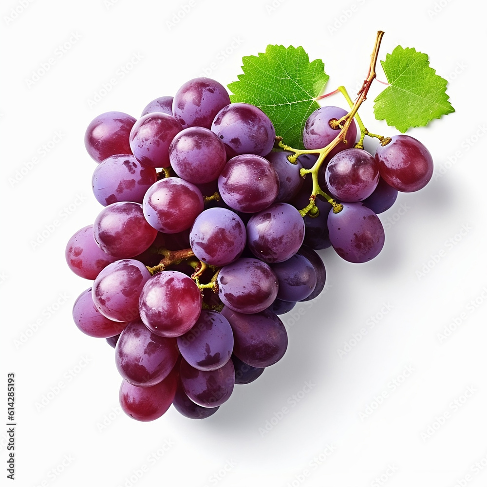 Fototapeta premium bunch of red grapes isolated on white background