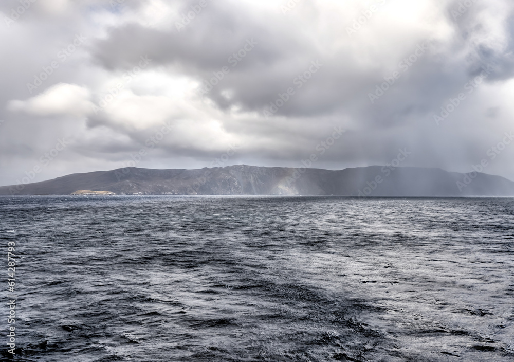 Naklejka premium Dramatic skies, landscapes and weather off the coast of Cape Horn Argentina