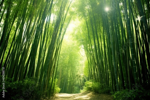 green bamboo forest with AI-Generated Images.