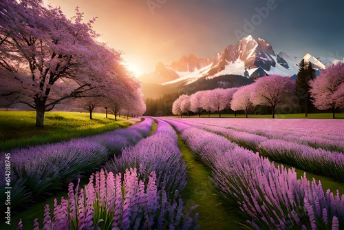 lavender field at sunrise