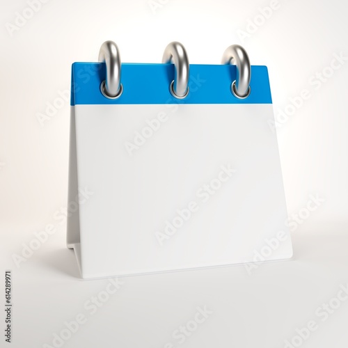 Blank stylized table calendar 3D illustration.