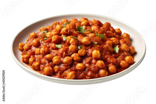 Delicious Plate of Chana Marsala Isolated on a Transparent Background
