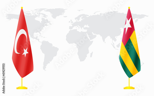 Turkey and Togo flags for official meeting