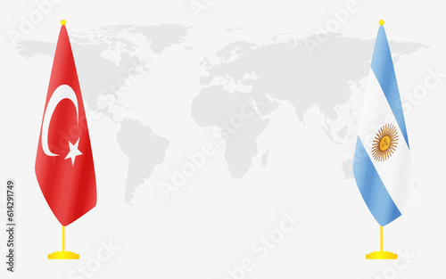 Turkey and Argentina flags for official meeting