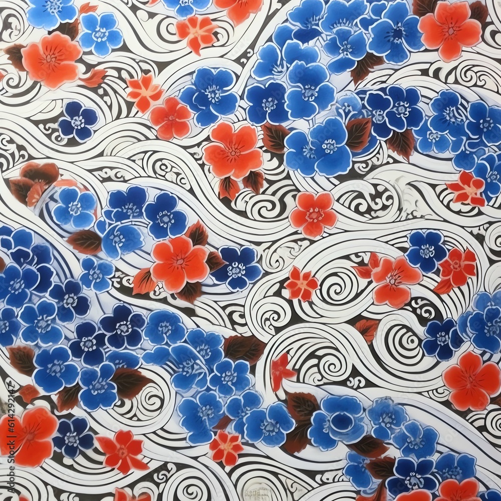 Naklejka premium art japan pattern illustration wallpaper and background