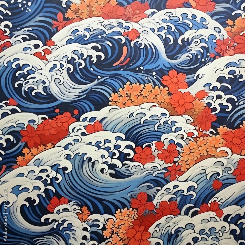 pattern flower illustration design japan art