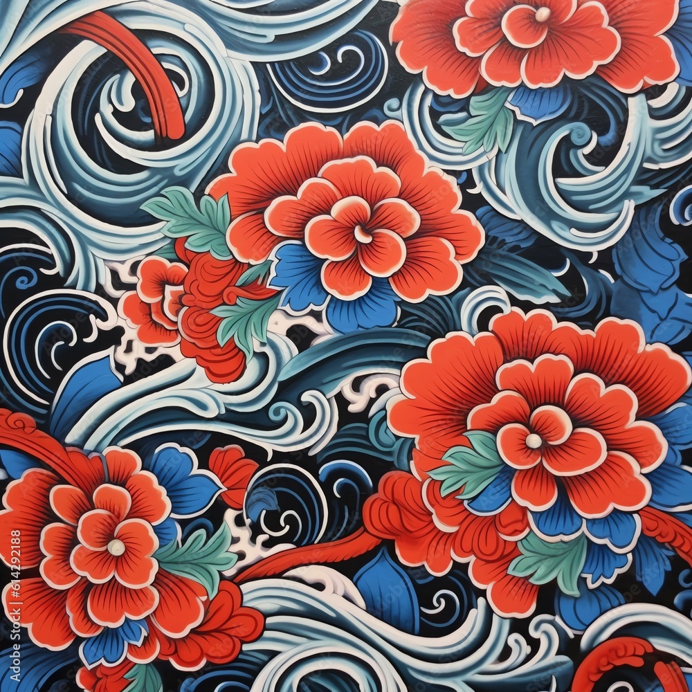 pattern flower illustration design japan art pattern flower illustration design japan art