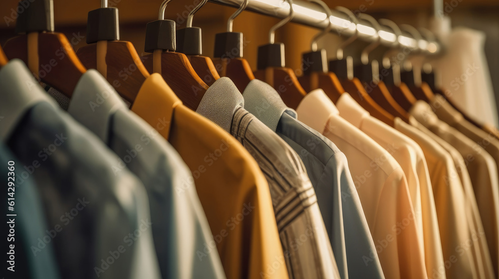 Naklejka premium Clothes on hanger in boutique