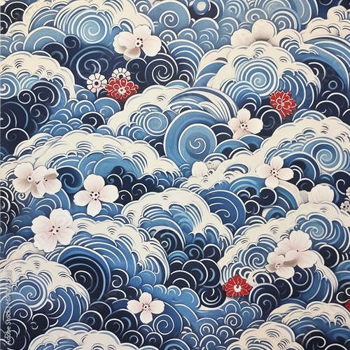 art japan background illustration, and wallpaper pattern
