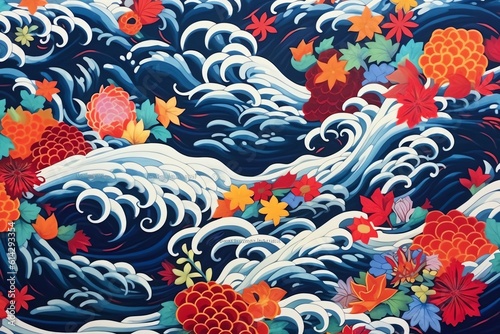 wallpaper pattern  japanese art background illustration