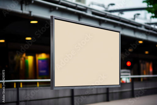 Mockup of a billboard on the street  to insert advertising. Ai generated.