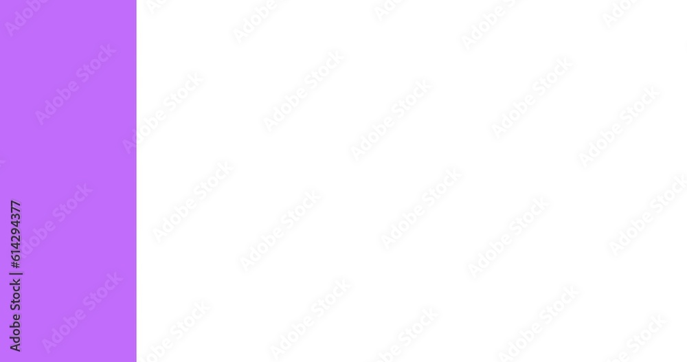 Simple transition animation. Modern purple shapes transition in horizontal direction on white background.