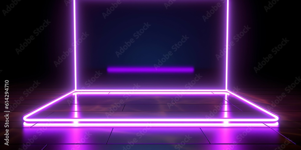 3d render. wallpaper and Illustration background Geometric figure in neon light against a dark tunnel. Laser glow 3d render. wallpaper and Illustration background Geometric figure in neon light against a dark tunnel. Laser glow