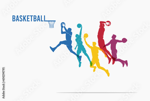 Great simple basketball dunk background design for any media