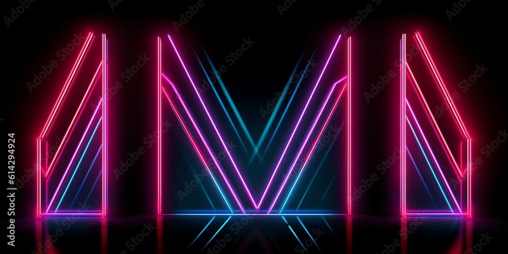 neon light sci-fi triangle design background Illustration and wallpaper neon light sci-fi triangle design background Illustration and wallpaper