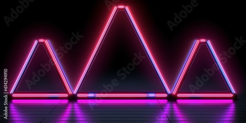 neon light sci-fi triangle  design background Illustration and wallpaper