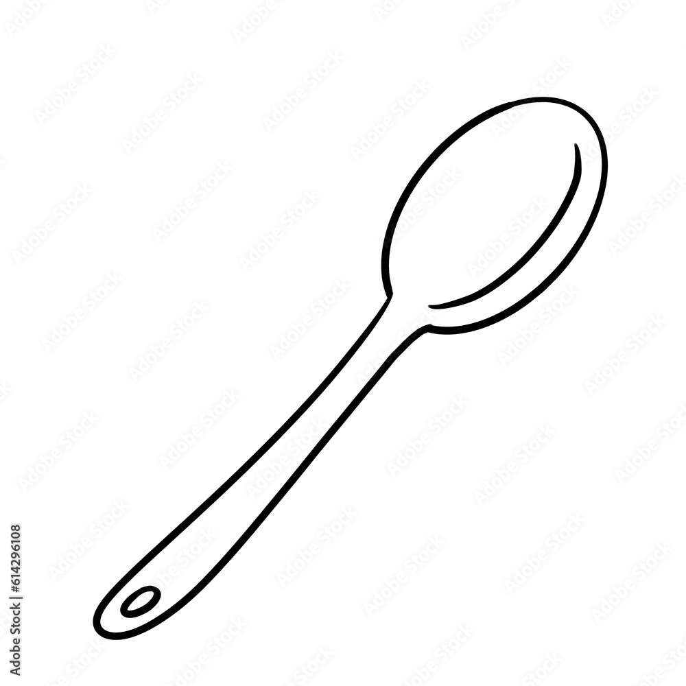 spoon drawing, spoon illustration, spoon lineart, spoon drawing for