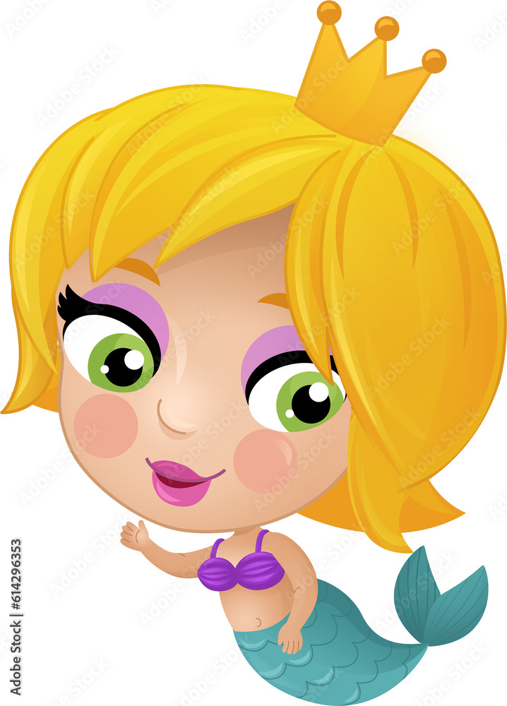 cartoon scene with mermaid princesss wimming near coral reef isolated illustration for kids cartoon scene with mermaid princesss wimming near coral reef isolated illustration for kids