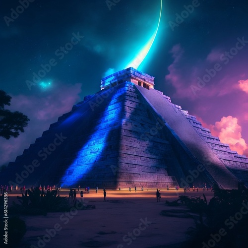 Chichen itza, pyramid, latin, futuristic photo