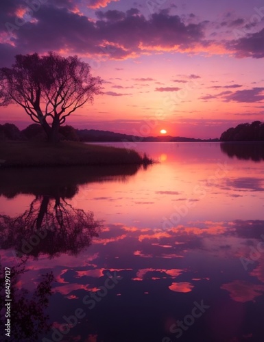 sunset over the lake © Nuno